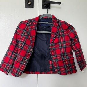Janie and Jack Red Plaid Tartan Blazer Boys 4